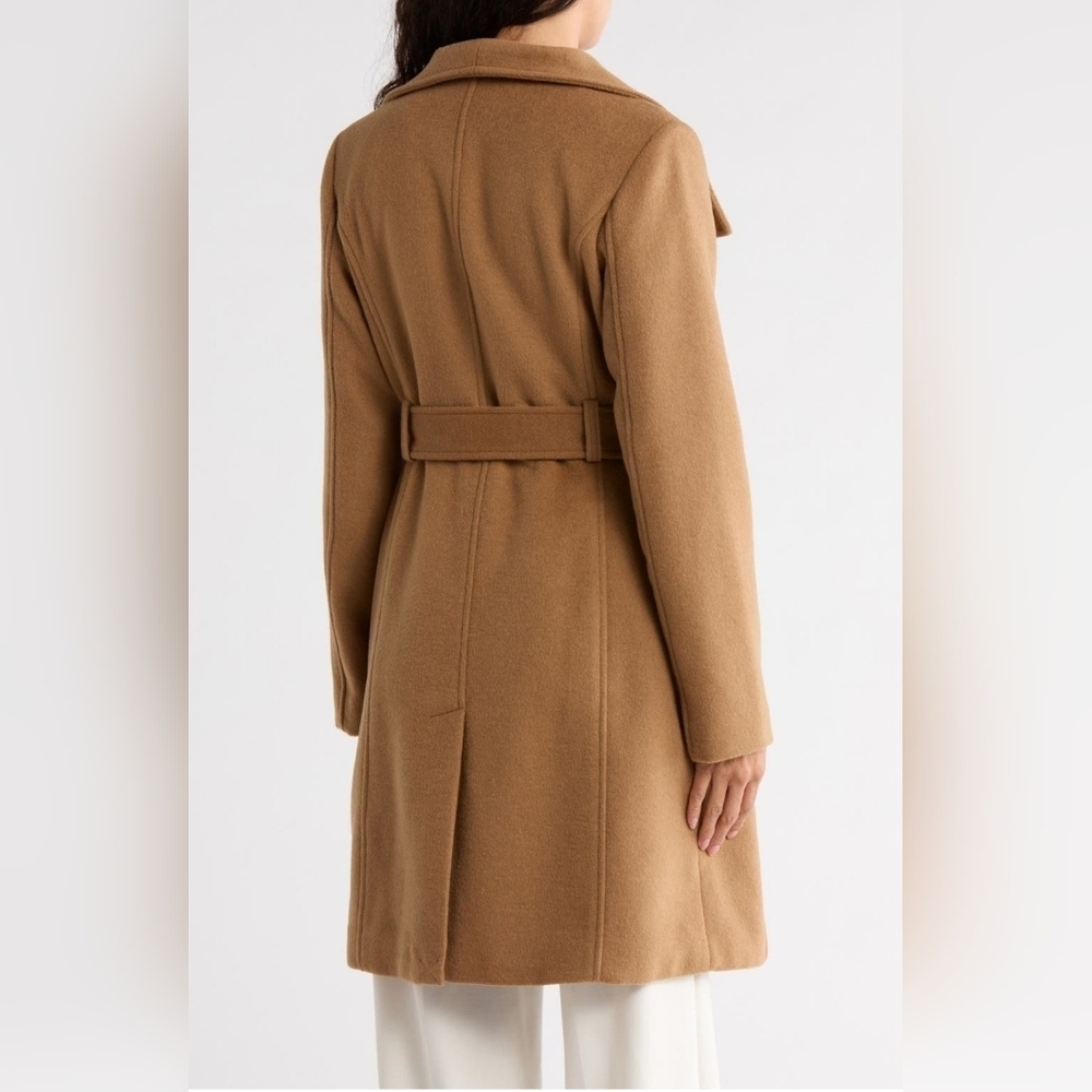 Bernardo Tan Wool Blend Wrap Coat - Picture 4 of 4